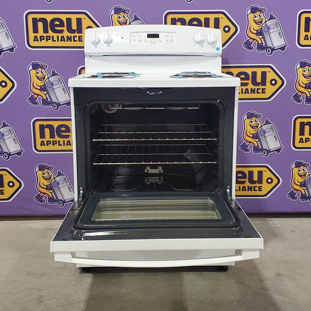 GE 5.0 cu. ft. Freestanding 4 Heating Element Electric Range with Dual Element Baking in White 3SD755 - JB256DMWW - Open Box