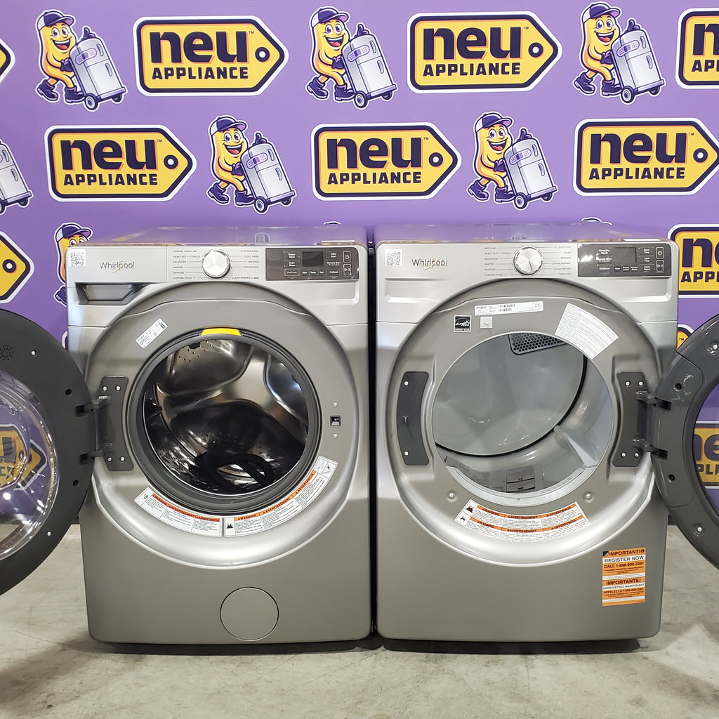 Pictures of Whirlpool 4.5 cu. ft. Smart Front Load ENERGY STAR® Washer with FreshFlow™ Vent System WFW5720RR - Scratch & Dent (Minor) and 7.4 cu. ft. Smart Front Load ENERGY STAR® Electric Dryer with Wrinkle Shield™ Option 16093 0 WED5720RR - Scratch & Dent (Minor) - Neu Appliance Outlet - Discount Appliance Outlet in Austin, Tx