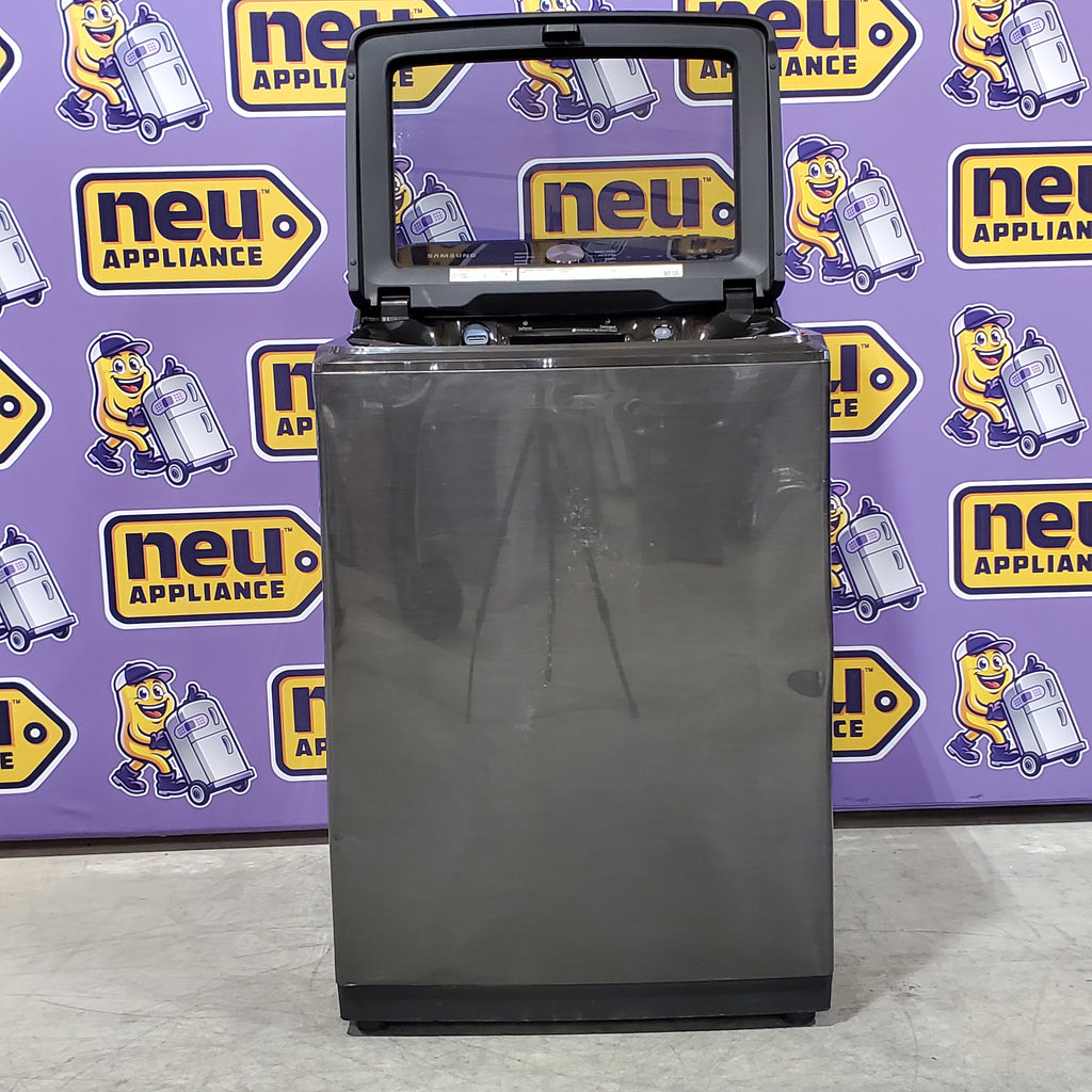 Pictures of Samsung 5.0 cu. ft. Energy Star Top Load Washer with Active Water Jet in Black Stainless Steel 1CR03094 - WA50R5400AV - Certified Refurbished - Neu Appliance Outlet - Discount Appliance Outlet in Austin, Tx