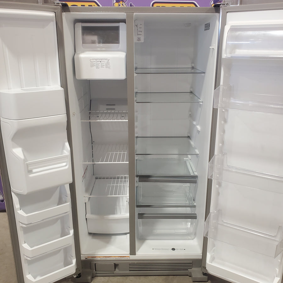 Whirlpool 24 cu ft Capacity Side By Side Refrigerator with Ice and Water Dispenser in Fingerprint Resistant Stainless Steel 22132SD130 - WRS315SDHZ - Scratch & Dent (Minor)