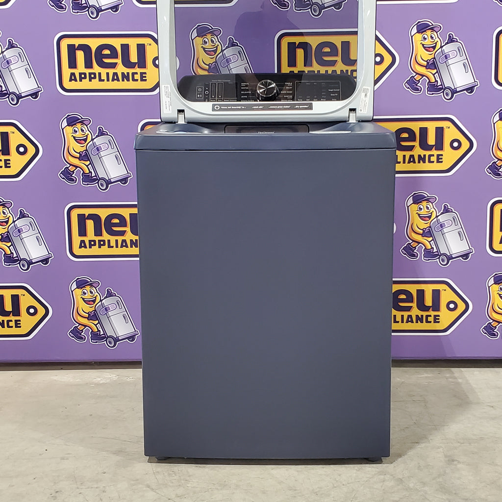 Pictures of GE Sapphire Blue Top Load 5.4 Cu. Ft. Washer with FlexDispense and Smarter Wash Technology PTW900BPTRS - Scratch and Dent (Minor) - Neu Appliance Outlet - Discount Appliance Outlet in Austin, Tx