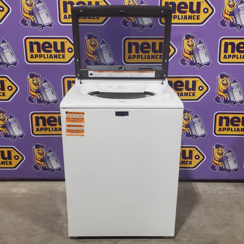 Maytag Top Load 4.8 cu ft Washer with Deep Fill and Slow-Close Glass Lid MVW6200KW - Scratch & Dent (Moderate) and Maytag 7.0 cu ft Electric Dryer with Moisture Sensing and Quick Dry Cycle T8713 - MED6200KW - Scratch & Dent (Minor)