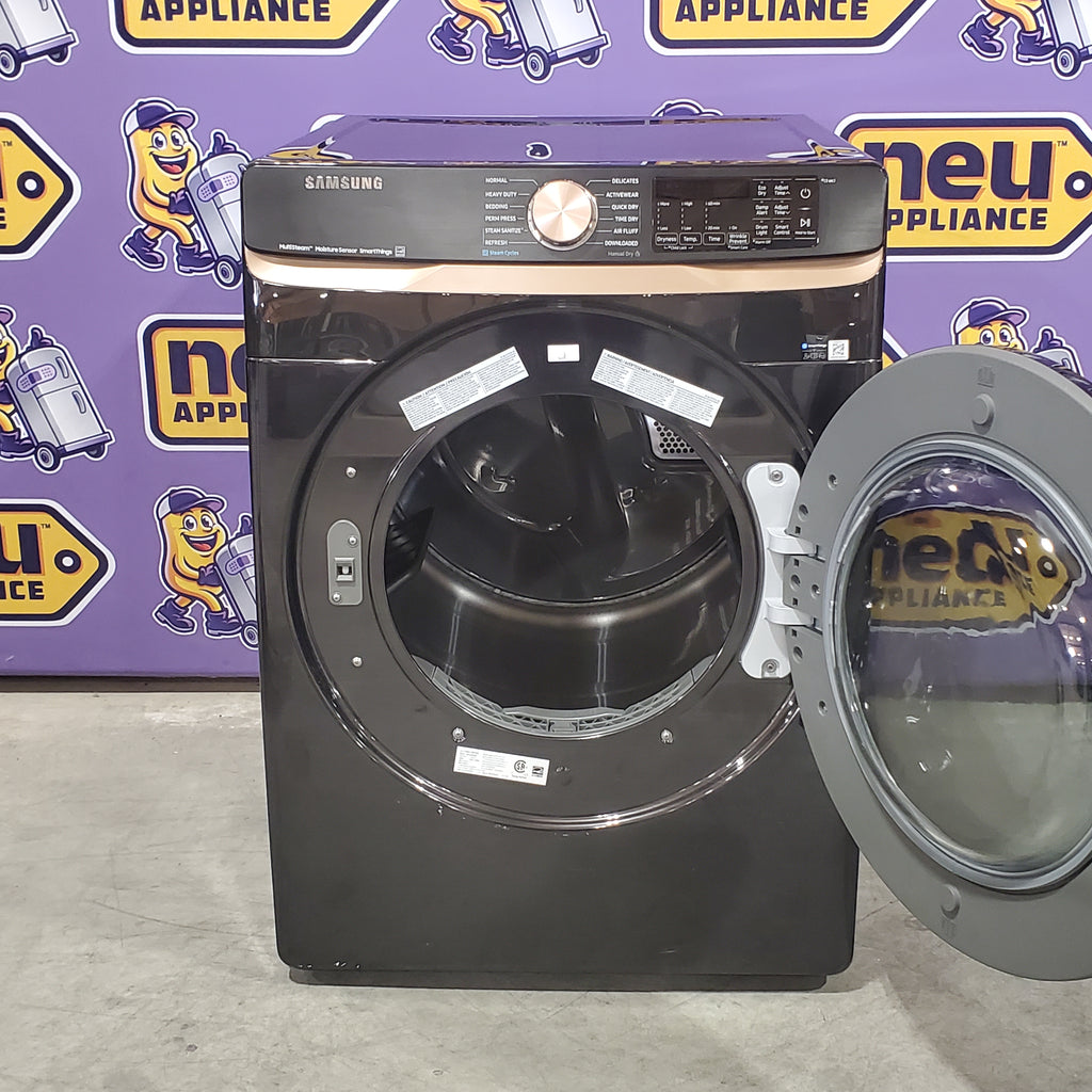 Samsung 7.5 cu. ft. Smart Electric Dryer with Steam Sanitize+ and Sensor Dry in Brushed Black 24SD016 - DVE50BG8300V - Scratch & Dent (Minor)