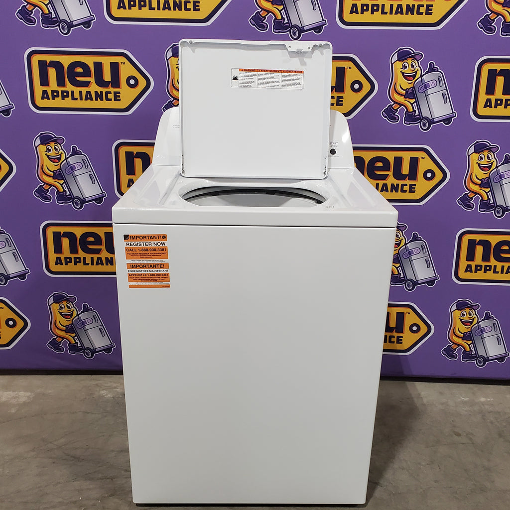 Pictures of Amana Top Load 3.5 Cu. Ft. Washer with Dual Action Agitator, Porcelain Tub, and Late Lid Lock 22136SD363 - NTW4516FW - Open Box - Neu Appliance Outlet - Discount Appliance Outlet in Austin, Tx