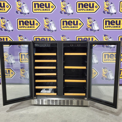 Smith & Hanks 31-in W Black Dual Zone Cooling Built-in/Freestanding Indoor Wine Cooler 30132SD105 - BEV176D - Open Box