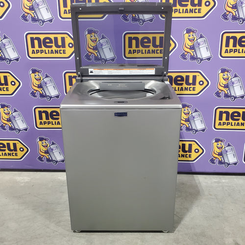 Maytag 5.3 cu. ft. Top Load Washer in Classic Silver with Impeller, Extra Power Option and Smart Appliance 22133SD180 - MTW6200RR - Scratch & Dent (Minor)