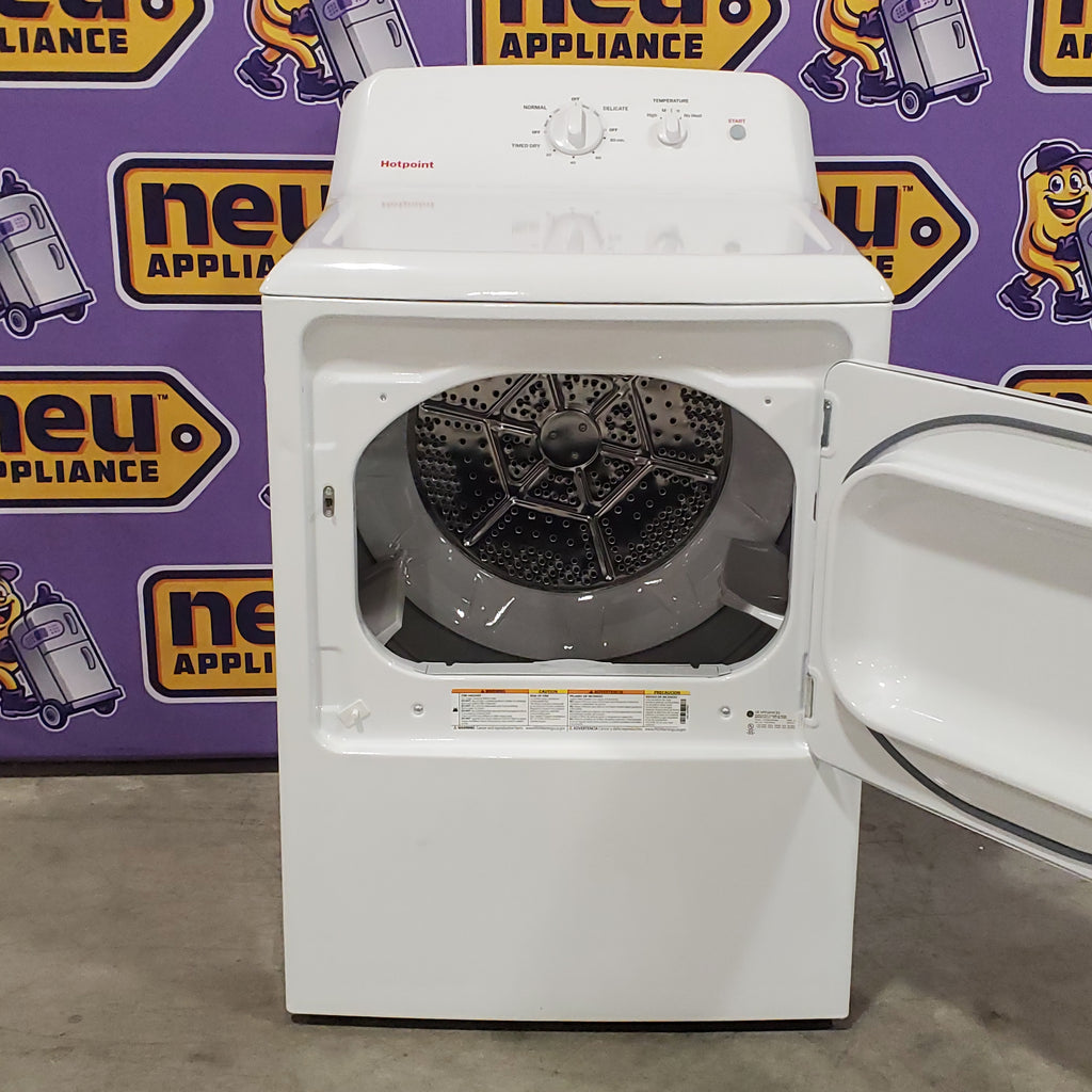 Hotpoint® 4.0 cu. ft. Capacity Washer with Cold Plus and Water Level Control HTW265ASWWW - Scratch & Dent (Minor) and Hotpoint® 6.2 cu. ft. vented Electric Dryer with Auto Dry 16143 - HTX26EASWWW - Scratch & Dent (Minor)