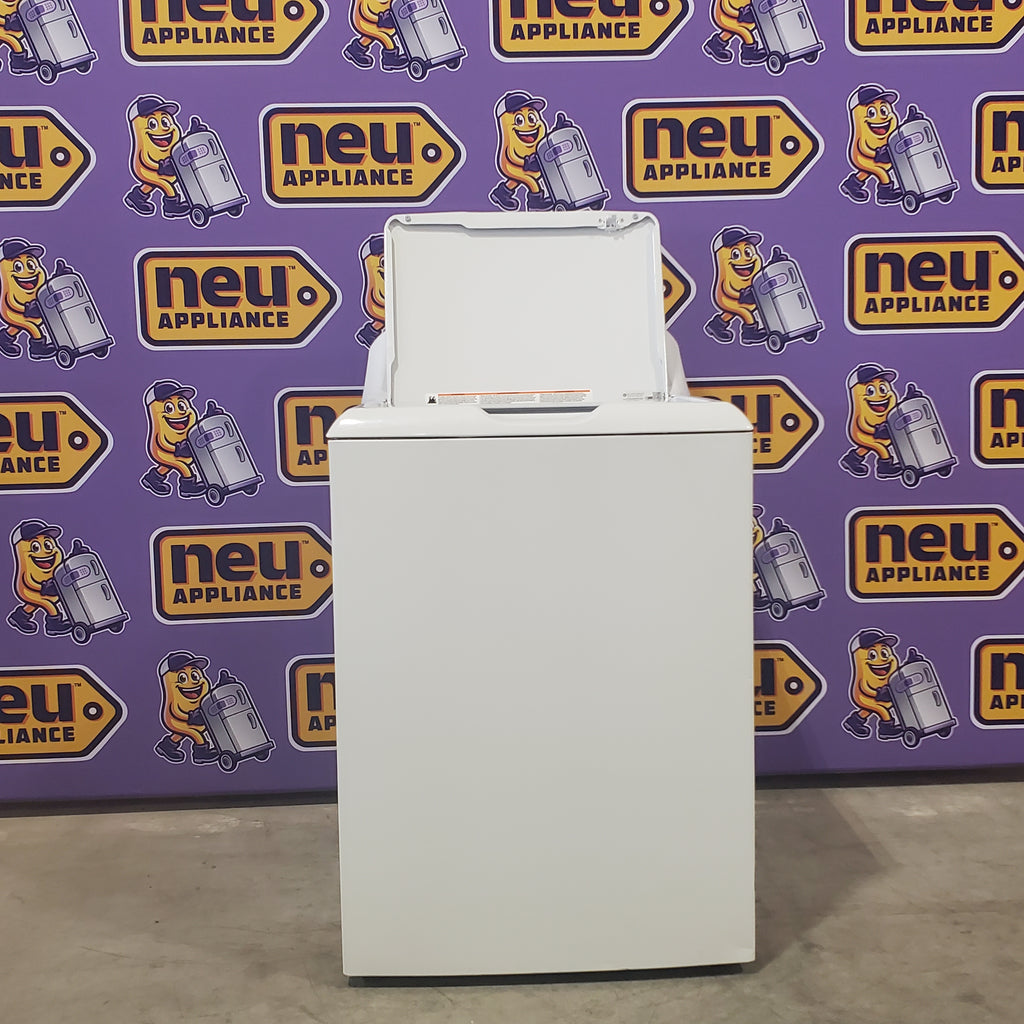 Pictures of Hotpoint White 3.8 Cu. Ft. Washer with Stainless Steel Basket HTW240ASKWS and Hotpoint White Electric 6.2 Cu. Ft. Dryer With Upfront Lint Filter HTX24EASKWS - Certified Refurbished - Neu Appliance Outlet - Discount Appliance Outlet in Austin, Tx