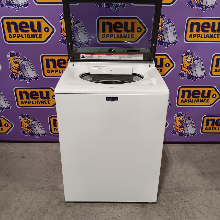 Maytag Top Load 4.8 cu ft Washer with Deep Fill and Slow-Close Glass Lid MVW6200KW - Scratch & Dent (Major) and Maytag 7.0 cu. ft Top Load Gas Dryer with Moisture Sensing 16192 - MGD6200KW - Scratch and Dent (Moderate)