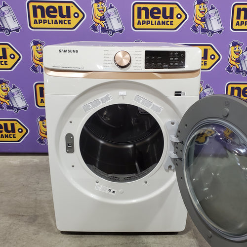 Samsung 7.5 Cu. Ft. Stackable Smart Electric Dryer with Steam and Sensor Dry in Ivory 22131SD88 - DVE50BG8300EA3 - Scratch & Dent - Minor (Copy)