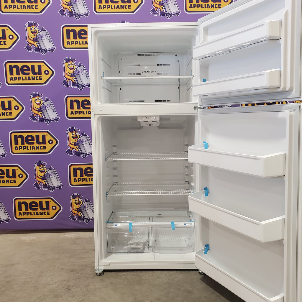 Frigidaire 30" Wide Garage Ready Top Freezer 18 Cu. Ft. Refrigerator with EvenTemp Cooling System and Spacious Interior Storage in White - 5SD200 - FFTR1814WW - Scratch & Dent (Minor)