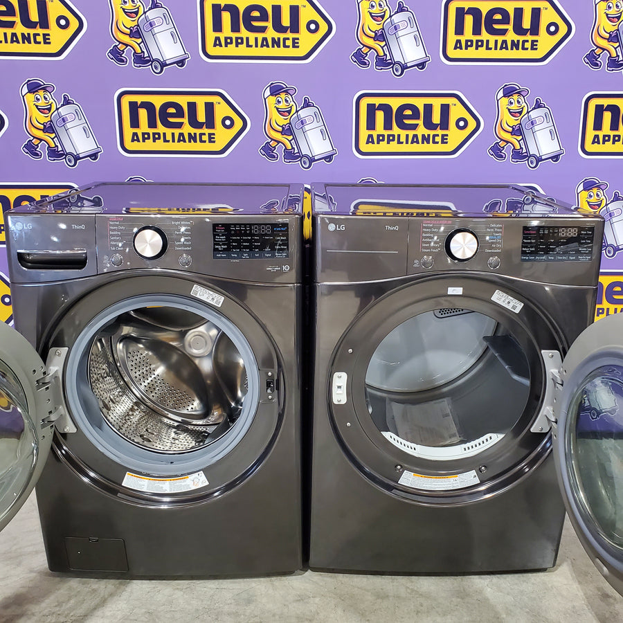 LG Front Load 4.5 Cu. Ft. Washer with TurboWash 360 Technology WM4000HBA - Scratch & Dent (Minor) and LG Smart Wi-Fi Enabled Front Load Electric 7.4 Cu. Ft. Dryer with TurboSteam 16265 - DLEX4000B - Scratch & Dent (Moderate)