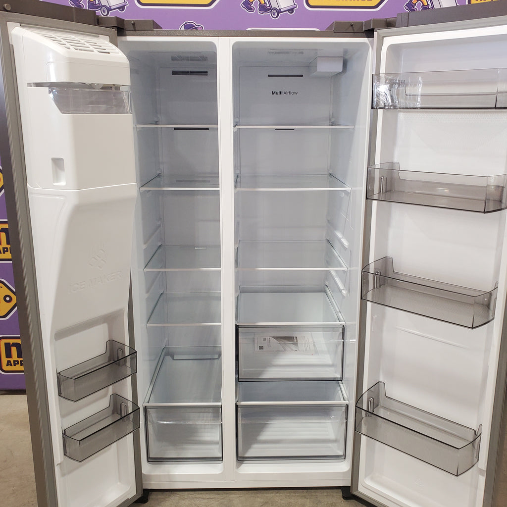 Pictures of Hisense 29.1 cu. ft. Standard Depth Side by Side Refrigerator Stainless Steel 22132SD127 - HRS290P5FSE - Scratch & Dent (Moderate) - Neu Appliance Outlet - Discount Appliance Outlet in Austin, Tx