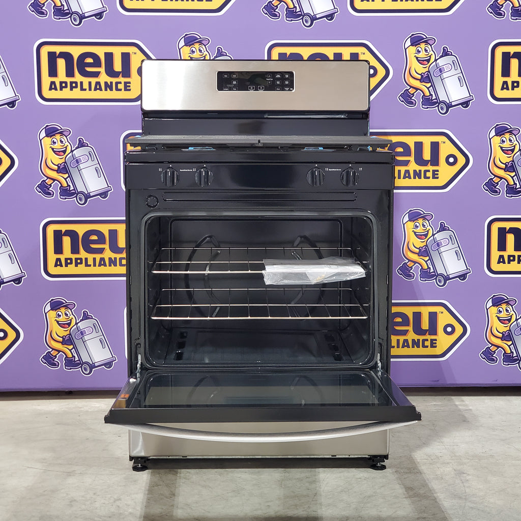 Pictures of Whirlpool 5.1 Cu. Ft. Freestanding Gas Range with Broiler Drawer and Two Speed Heat Burners in Stainless Steel WFG320M0MS - Open Box - Neu Appliance Outlet - Discount Appliance Outlet in Austin, Tx