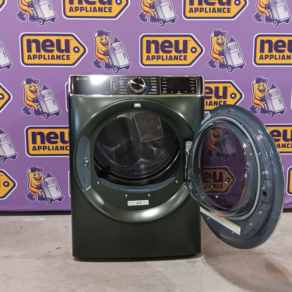 Pictures of GE Profile™ 5.5 cu. ft. Capacity Smart Front Load with Smart Wash & Smart Rinse PFW955SPWGN - New in Box and GE Profile™ ENERGY STAR® 7.8 cu. ft. Capacity Smart Front Load Electric Dryer with Steam and Sanitize Cycle GE9862E - PFD95ESPWGN - New in Box - Neu Appliance Outlet - Discount Appliance Outlet in Austin, Tx