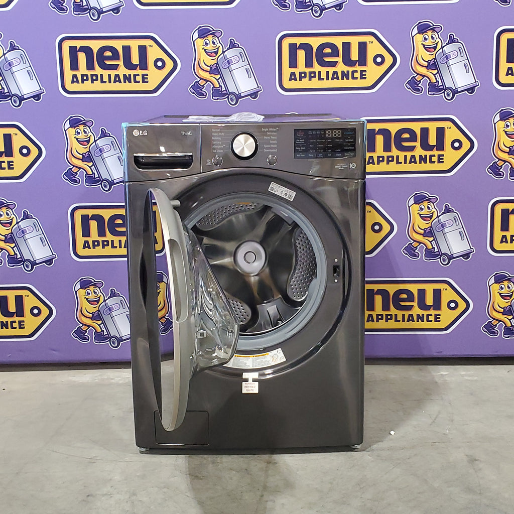 Pictures of LG Stackable Smart Front Load 4.5 Cu. Ft. Washer with TurboWash 360 Technology WM4000HBA - Open Box and LG Smart Wi-Fi Enabled Front Load Electric 7.4 Cu. Ft. Dryer with TurboSteam and Built-In Intelligence DLEX4000B - Scratch & Dent (Minor) - Neu Appliance Outlet - Discount Appliance Outlet in Austin, Tx