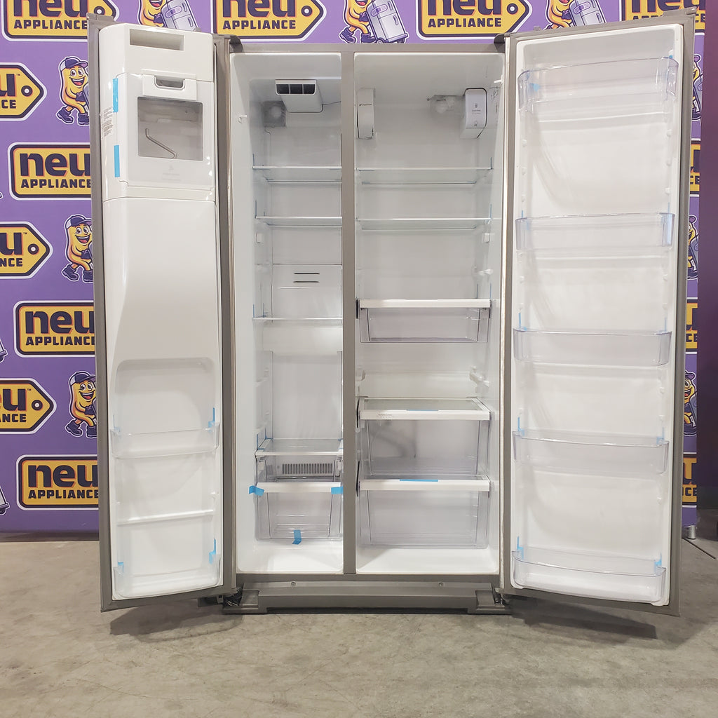 Pictures of Whirlpool Counter Depth 20.6 cu. ft. Side by Side Refrigerator in Fingerprint-Resistant Stainless Steel with In Door Ice and Water Dispenser - 1CR375 - WRS571CIHZ - Certified Refurbished - Neu Appliance Outlet - Discount Appliance Outlet in Austin, Tx
