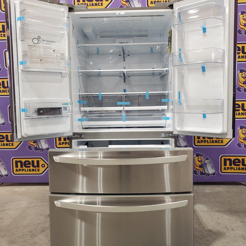 LG 28 cu. ft. 4-Door French Door, Standard Depth, Ice & Water, Double Freezer, Stainless Steel 3SD677 - LMXS28626S - Scratch & Dent (Minor)
