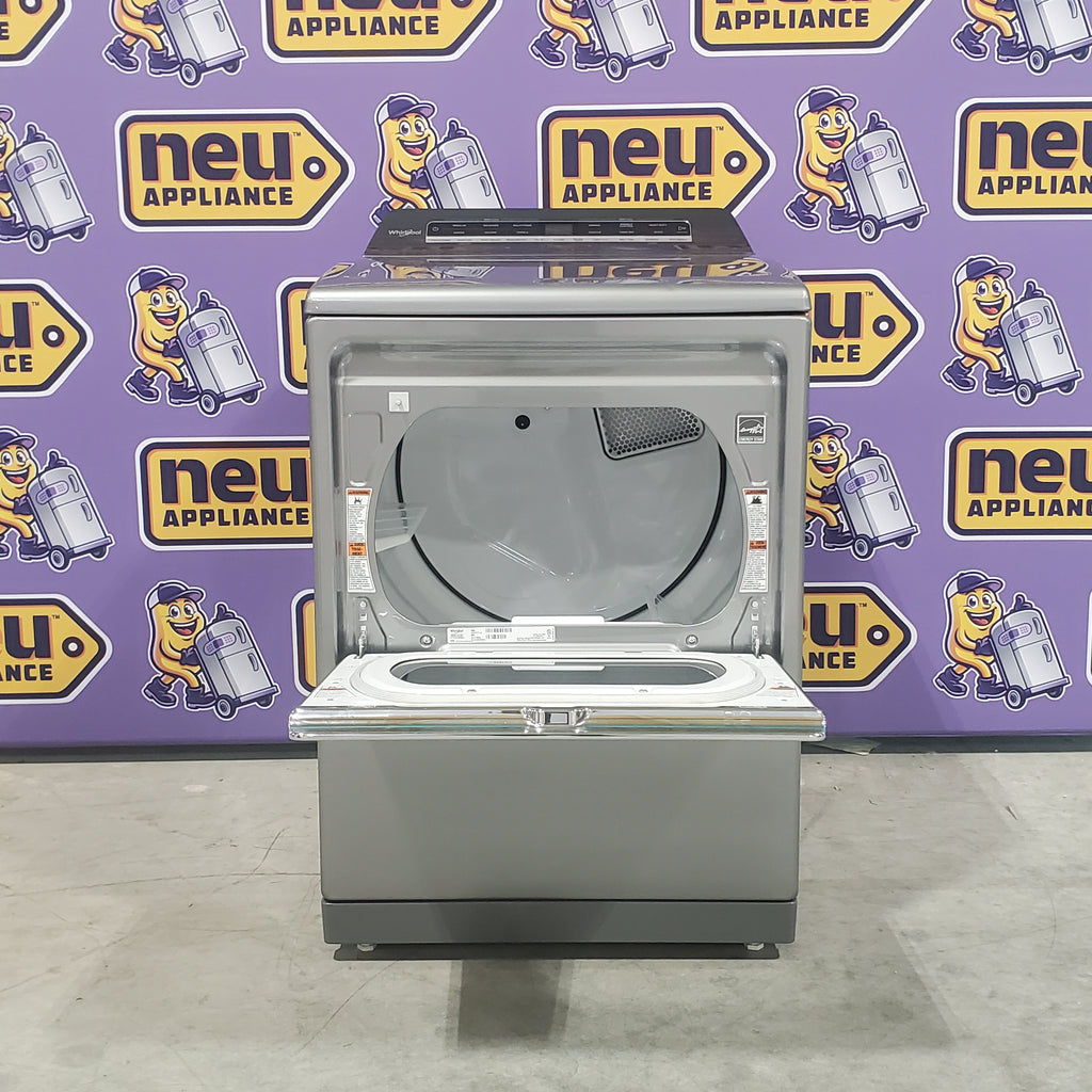 Pictures of Whirlpool Chrome Shadow Top Load 5.2 Cu. Ft. Washer with Removable Agitator WTW8127LC and Whirlpool Chrome Shadow Electric 7.4 Cu. Ft. Dryer with Moisture Sensor WED8127LC - Scratch and Dent Minor - Neu Appliance Outlet - Discount Appliance Outlet in Austin, Tx