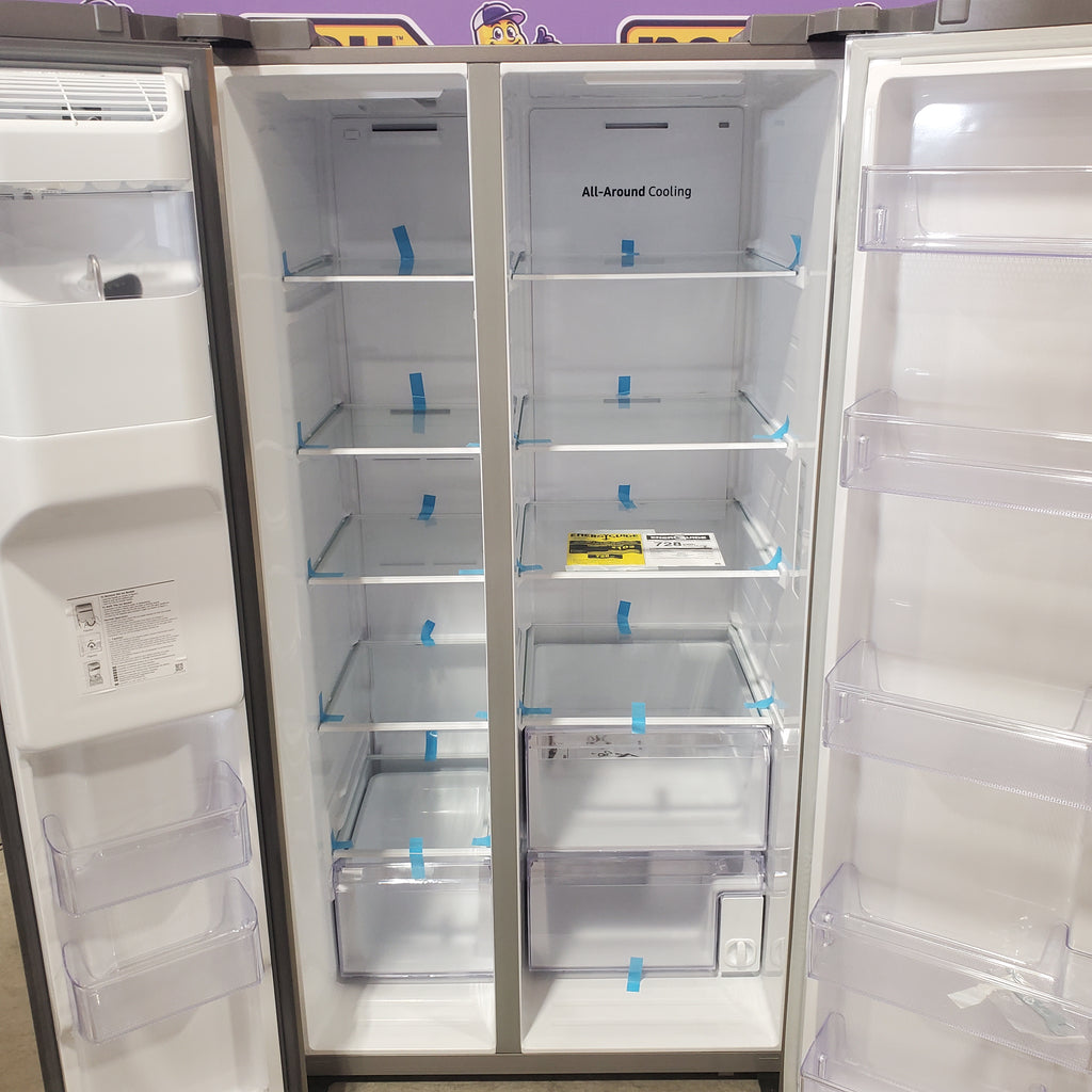 Pictures of Samsung 27.4-cu ft Side-by-Side Refrigerator with Ice Maker in Fingerprint Resistant Stainless Steel 22131SD106 - RS27T5200SR - Scratch & Dent (Minor) - Neu Appliance Outlet - Discount Appliance Outlet in Austin, Tx