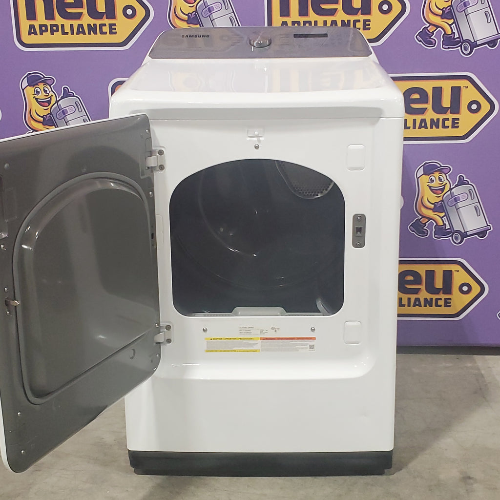 Samsung White Top Load 5.0 Cu. Ft. Washer with Active Water Jet WA50R5200AW - Certified Refurbished and Samsung White Electric 7.4 Cu. Ft. Dryer with Sensor Dry 16085 - DVE50R5200W - Certified Refurbished