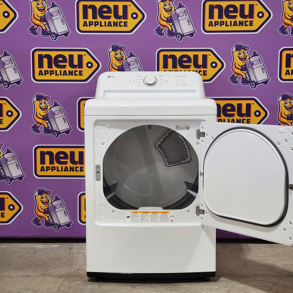 Pictures of LG White Top Load 4.1 Cu. Ft. Washer with TurboDrum Technology WT6105CW - Open Box and LG 7.3 Cu. Ft. Electric Rear Control Ultra Large Capacity Dryer in White with Sensor Dry DLE6100W - Open Box - Neu Appliance Outlet - Discount Appliance Outlet in Austin, Tx