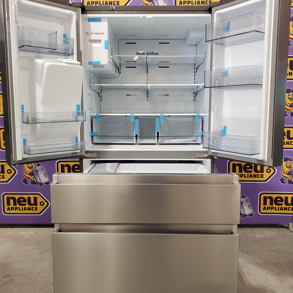 Pictures of Hisense PureFlat 25.6-cu ft 4-Door Smart French Door ENERGY STAR Refrigerator in Stainless Steel with Ice Maker, Water and Ice Dispenser 3SD864 - HRM260N6TSE - Scratch & Dent (Minor) - Neu Appliance Outlet - Discount Appliance Outlet in Austin, Tx