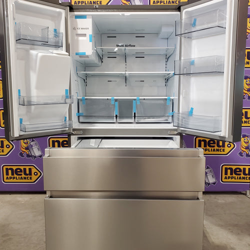 Hisense PureFlat 25.6-cu ft 4-Door Smart French Door ENERGY STAR Refrigerator in Stainless Steel with Ice Maker, Water and Ice Dispenser 3SD864 - HRM260N6TSE - Scratch & Dent (Minor)