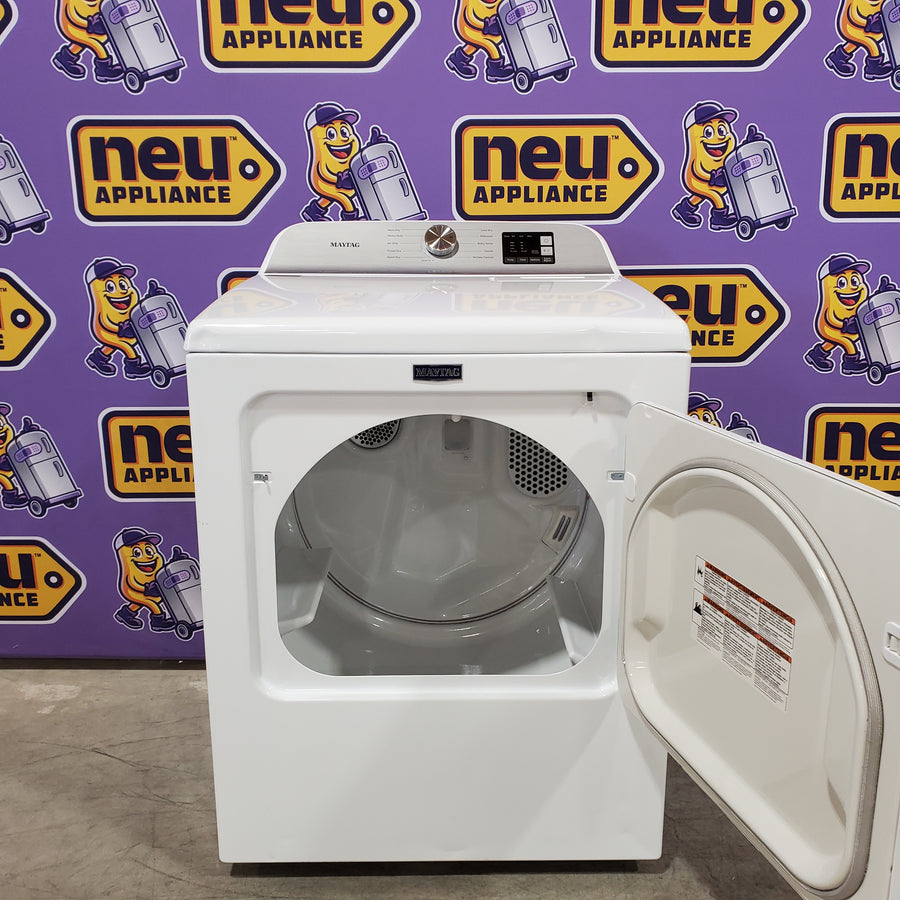Maytag Top Load 4.8 cu ft Washer with Deep Fill and Slow-Close Glass Lid MVW6200KW - Scratch & Dent (Minor) and Maytag 7.0 cu ft Electric Dryer with Moisture Sensing and Quick Dry Cycle 16196 - MED6200KW - Scratch & Dent (Moderate)