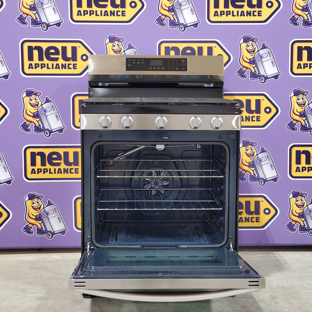 Pictures of Samsung Smart Freestanding Gas 6.0 Cu. Ft. Range with No Preheat Are Fry and Convection in Stainless Steel NX60A6511SS - Open Box - Neu Appliance Outlet - Discount Appliance Outlet in Austin, Tx