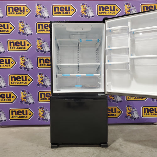Pictures of Black Whirlpool ENERGY STAR Bottom Freezer 18.7 cu ft Refrigerator with SpillGuard™ Glass Shelves WRB329DMBB - Scratch & Dent (Minor) - Neu Appliance Outlet - Discount Appliance Outlet in Austin, Tx