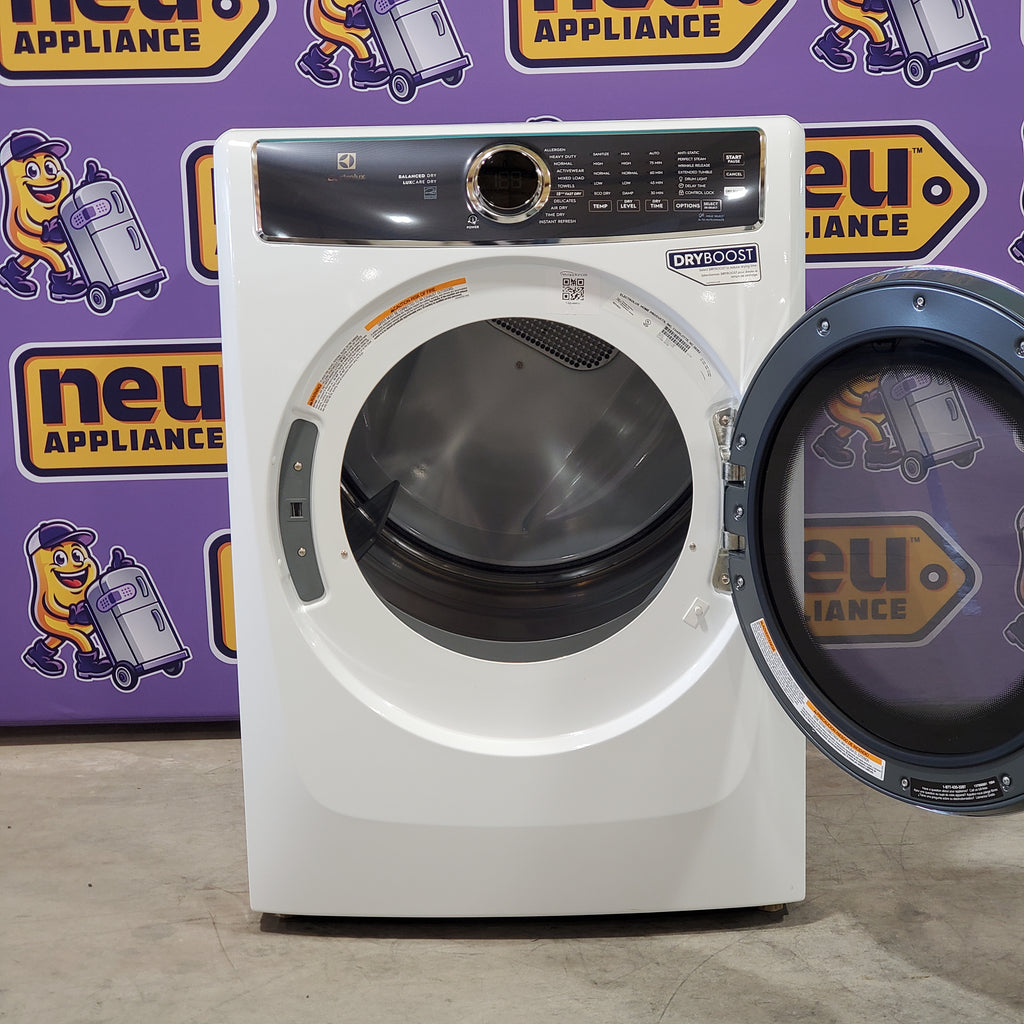 Pictures of Electrolux 4.5 cu. ft. Stackable Front Load Washer in White with LuxCare Plus Wash System, Pure Rinse and 15-minute Fast Wash ELFW7537AW - Open Box and 8-cu ft Stackable Steam Cycle Electric Dryer in White ELFE7637AW - Open Box - Neu Appliance Outlet - Discount Appliance Outlet in Austin, Tx