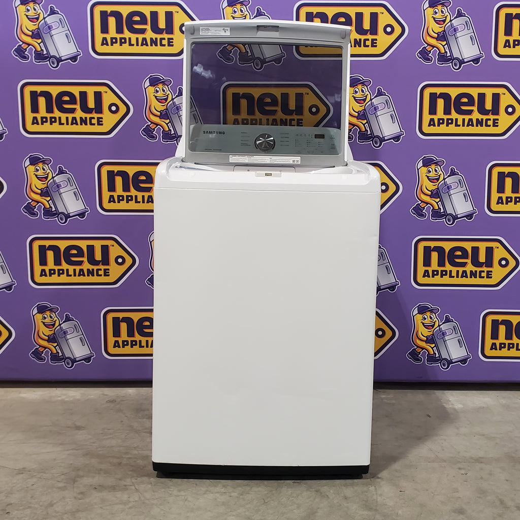 Pictures of Samsung 4.5 cu. ft. Top Load Washer with Vibration Reduction Technology+ in White 1CR04118 - WA45T3200AW - Certified Refurbished - Neu Appliance Outlet - Discount Appliance Outlet in Austin, Tx