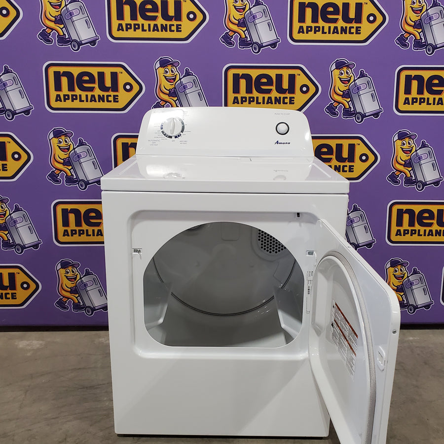 Amana 6.5 Cu. Ft. Electric Dryer with Wrinkle Shield Option and Automatic Dryness Control in White 22137SD373 - NED4655EW - Open Box