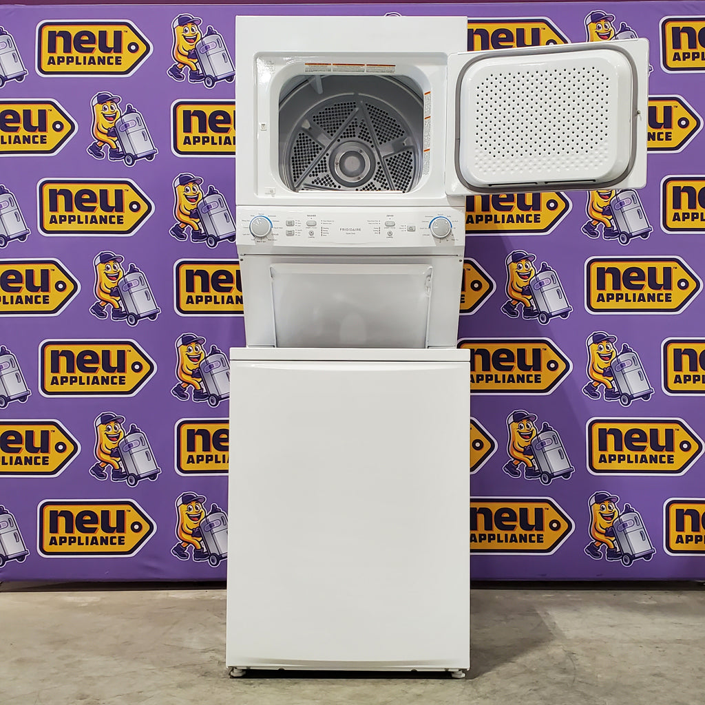 Pictures of Frigidaire Electric Washer/Dryer Laundry Center - 3.9 Cu. Ft Washer and 5.5 Cu. Ft. Dryer FLCE7522AW - Scratch & Dent (Minor) - Neu Appliance Outlet - Discount Appliance Outlet in Austin, Tx