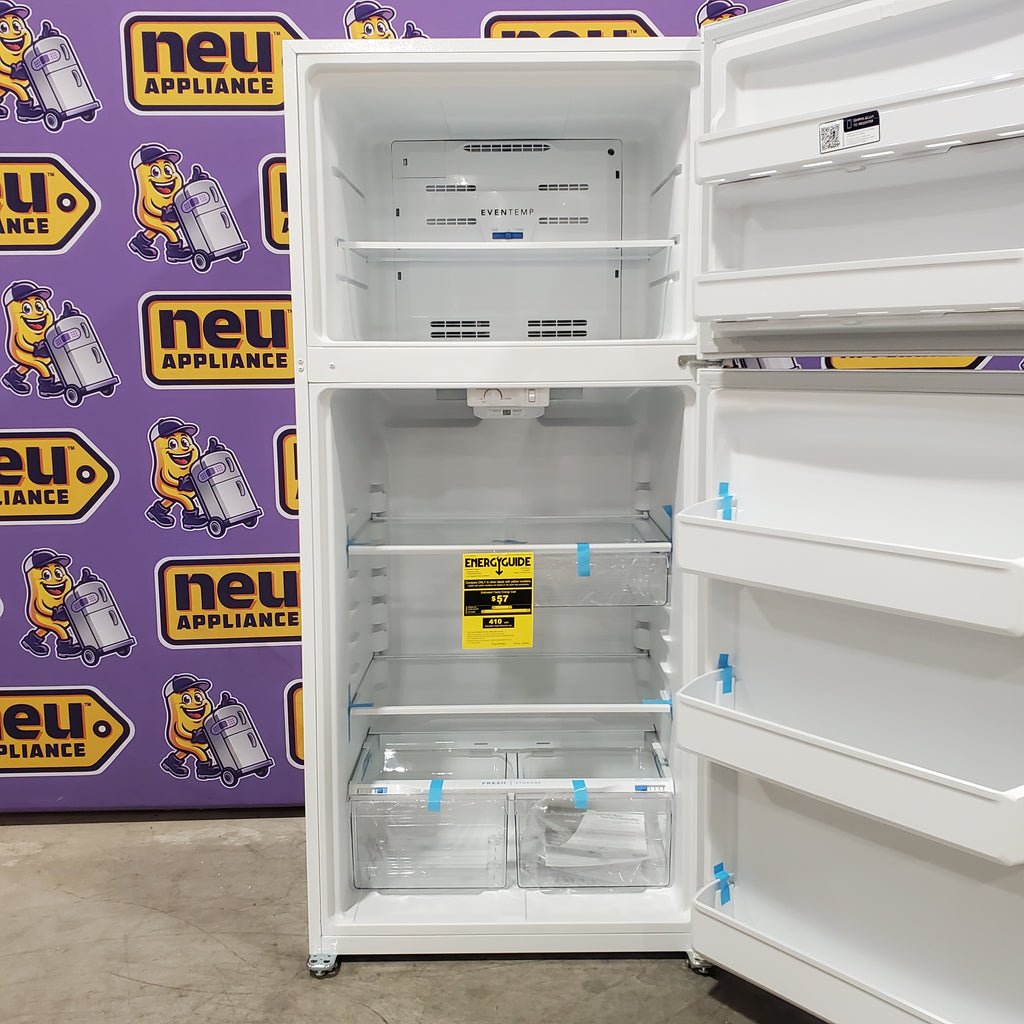 Pictures of Frigidaire 30 in. Width 18.3 cu. ft. Top Freezer Refrigerator with EvenTemp Cooling System in White 20SD001 - FFTR1835VW - Scratch & Dent (Moderate) - Neu Appliance Outlet - Discount Appliance Outlet in Austin, Tx