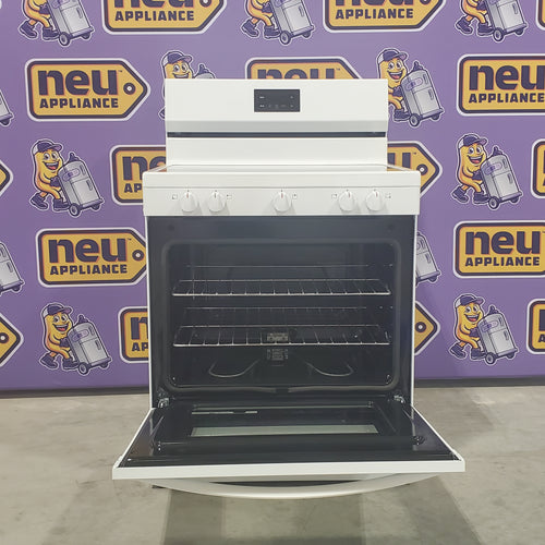 Pictures of Frigidaire White Electric 30 In 5 Burner 5.3 Cu. Ft. Range with Manual Clean and Even Baking Technology FCRE3052AW - Scratch & Dent - (Minor) - Neu Appliance Outlet - Discount Appliance Outlet in Austin, Tx