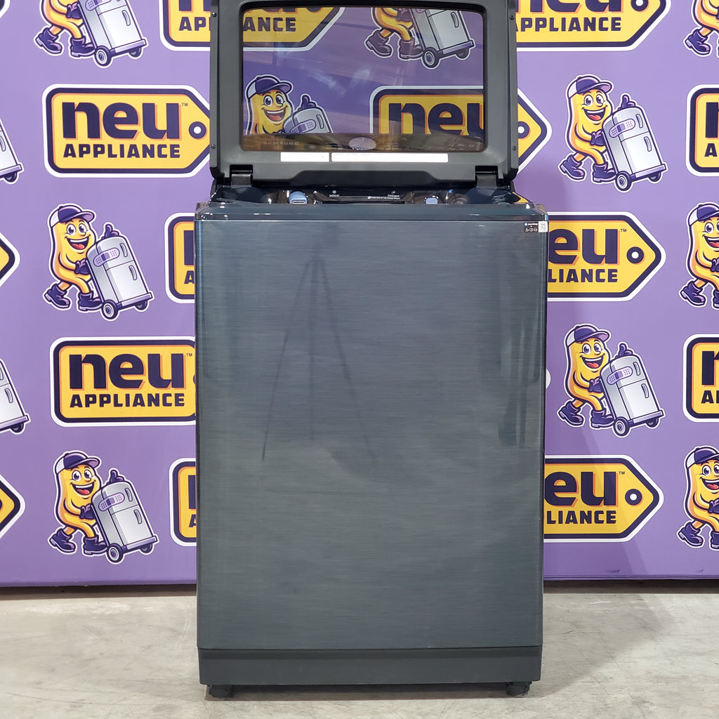 Pictures of Samsung 5.4 cu. ft. Smart Top Load Washer with Pet Care Solution and Super Speed Wash WA54CG7150AD - New in Box and Samsung Pet Care Dry and Steam Sanitize+ 7.4-cu ft Steam Cycle Smart Gas Dryer DVG54CG7150D - New in Box - Neu Appliance Outlet - Discount Appliance Outlet in Austin, Tx