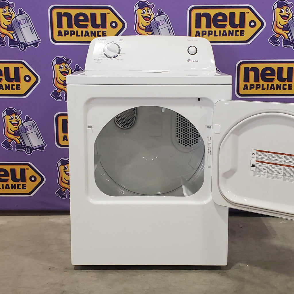 Amana 3.8 Cu. Ft. Top Load Washer with High Efficiency Agitator NTW4519JW - Scratch & Dent (Minor) and Amana 6.5 Cu. Ft. Electric Dryer with Wrinkle Prevent Option 16053 - NED4655EW - Open Box