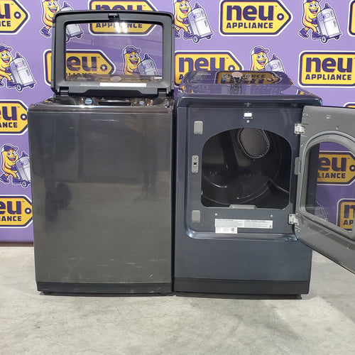 Samsung Stainless Steel 5.0 Cu. Ft. Washer with SuperSpeed and Active WaterJet WA50R5400AV - Certified Refurbished and Samsung Electric 7.4 Cu. Ft. Dryer with PetCare Dry and Steam Sanitize+ 16051 - DVE54CG7150D - Scratch and Dent (Minor)