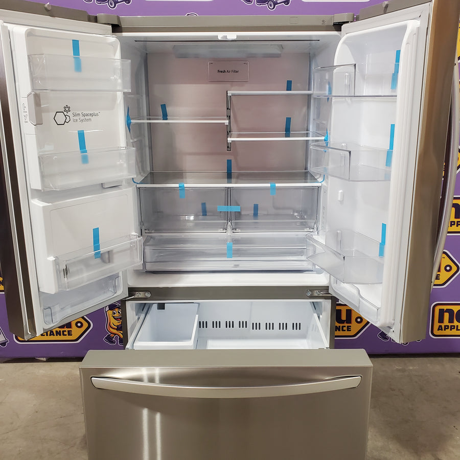 LG 26 cu ft ENERGY STAR Counter-Depth Smart French Door Refrigerator in Fingerprint Resistant Stainless Steel with Dual Ice Maker 251312SD974 - LRFXC2606S - Scratch & Dent (Minor)