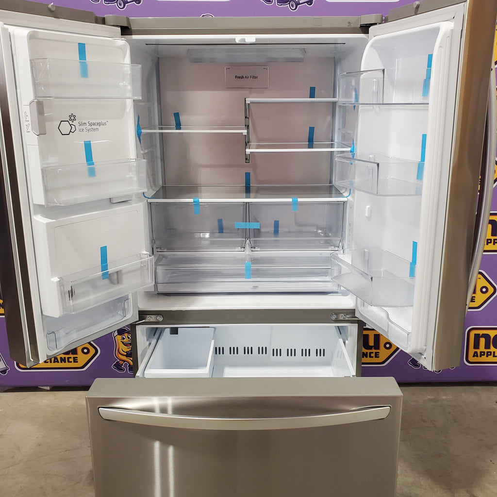 Pictures of LG 26 cu ft ENERGY STAR Counter-Depth Smart French Door Refrigerator in Fingerprint Resistant Stainless Steel with Dual Ice Maker 251312SD974 - LRFXC2606S - Scratch & Dent (Minor) - Neu Appliance Outlet - Discount Appliance Outlet in Austin, Tx
