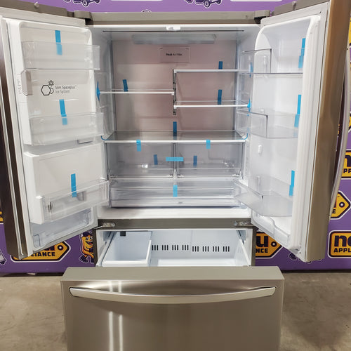 LG 26 cu ft ENERGY STAR Counter-Depth Smart French Door Refrigerator in Fingerprint Resistant Stainless Steel with Dual Ice Maker 251312SD974 - LRFXC2606S - Scratch & Dent (Minor)