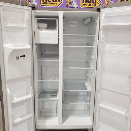 Frigidaire 25.6 cu. ft. ENERGY STAR Side by Side Refrigerator with Exterior Water and Ice Dispenser in Stainless Steel 25138SD756 - FRSS2623AS - Scratch & Dent (Minor)