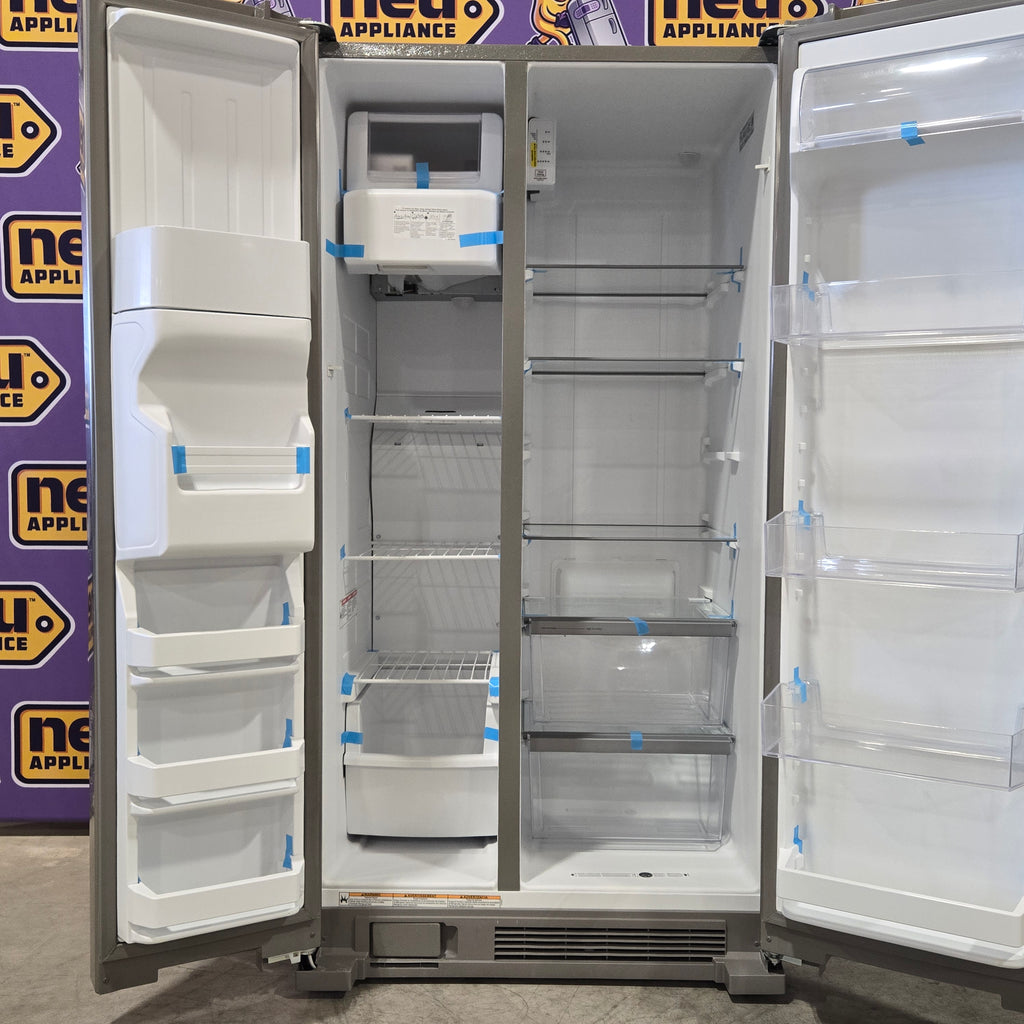Pictures of Whirlpool 36' Wide Fingerprint Resistant Stainless Steel 24 cu ft Capacity Side By Side Refrigerator with Ice and Water Dispenser - Scratch and Dent (Minor) - Neu Appliance Outlet - Discount Appliance Outlet in Austin, Tx