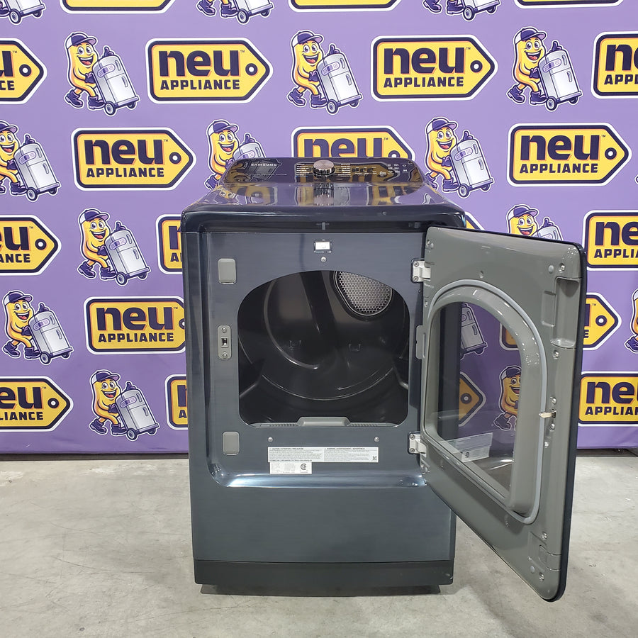 Samsung Stainless Steel 5.0 Cu. Ft. Washer with SuperSpeed and Active WaterJet WA50R5400AV - Certified Refurbished and Samsung Electric 7.4 Cu. Ft. Dryer with PetCare Dry and Steam Sanitize+ DVE54CG7150D - Scratch and Dent (Moderate)