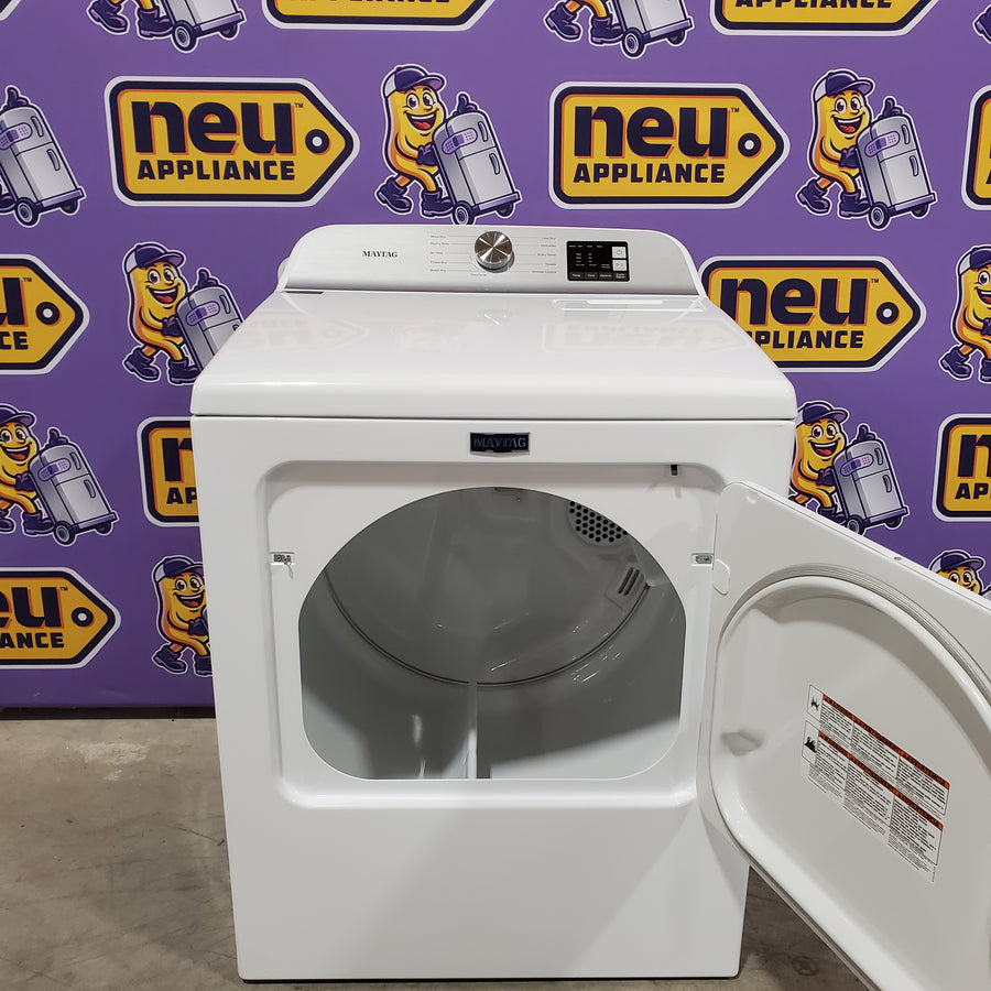 Maytag Top Load 4.8 cu ft Washer with Deep Fill and Slow-Close Glass Lid MVW6200KW - Scratch & Dent (Minor) and Maytag 7.0 cu ft Electric Dryer with Moisture Sensing and Quick Dry Cycle 16194 - MED6200KW - Scratch & Dent (Minor)