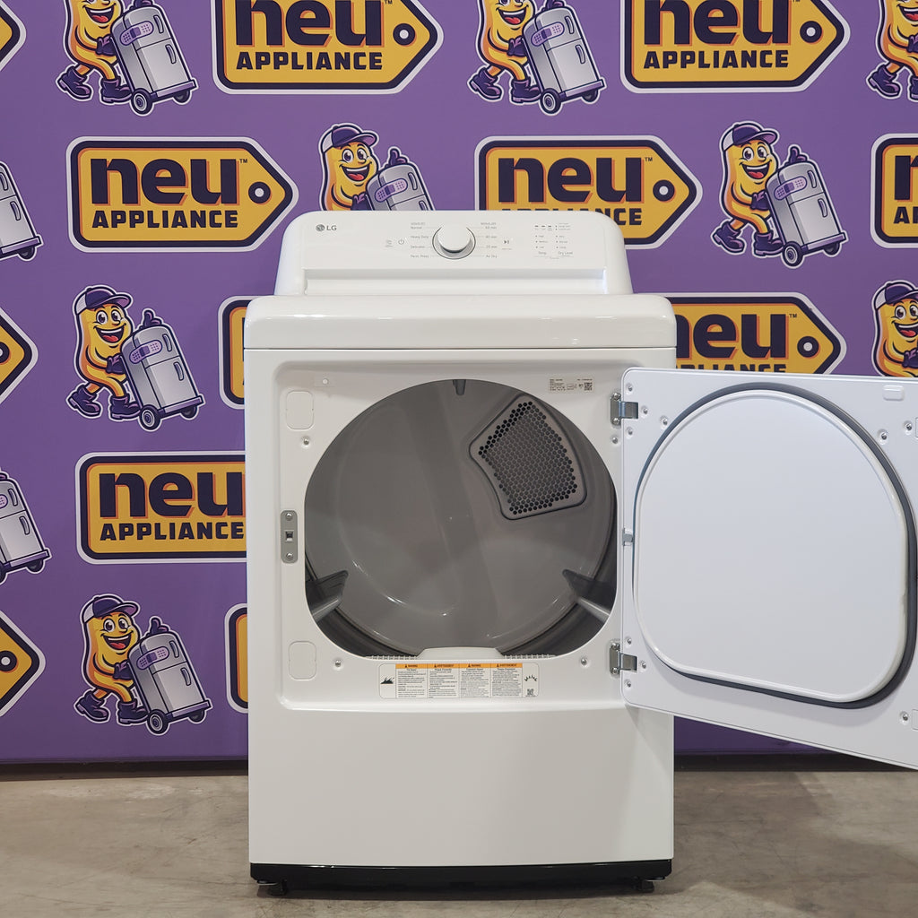 Pictures of LG White Electric Rear Control Ultra Large Capacity 7.3 Cu. Ft. Dryer with Sensor Dry DLE6100W - Open Box - Neu Appliance Outlet - Discount Appliance Outlet in Austin, Tx