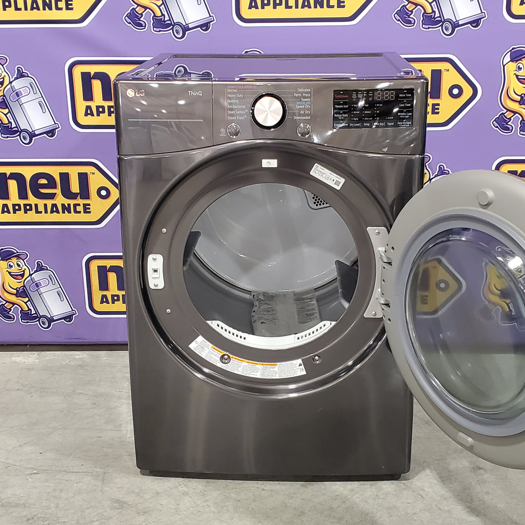 Pictures of LG Black Steel Smart Wi-Fi Enabled Front Load Electric 7.4 Cu. Ft. Dryer with TurboSteam and Built-In Intelligence 17SD099 - DLEX4000B - Scratch & Dent (Minor) - Neu Appliance Outlet - Discount Appliance Outlet in Austin, Tx