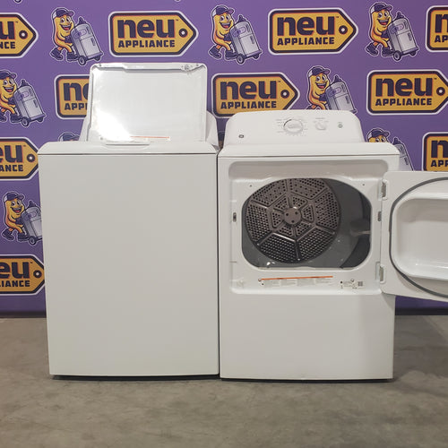 Pictures of GE 3.8 cu. ft. Capacity Top Load Washer GTW220ACKWW - Certified Refurbished and GE 6.2 cu. ft. Capacity Electric Dryer with Up To 120 ft. Venting and Shallow Depth GTX22EASKWW - Certified Refurbished - Neu Appliance Outlet - Discount Appliance Outlet in Austin, Tx